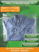 Пакет упаковочный ПП с клеевым клапаном, 60х70+5 см, особопрочный, 30 мкм, 100 шт.