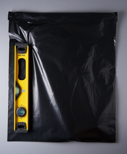 Курьерский пакет, ЧЁРНЫЙ, 500х600+40, без кармана, 50 мкм, 50 шт.