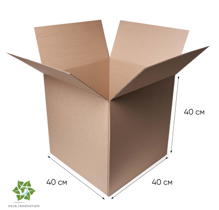 Коробка картонная, 40х40х40 см, объем 64 л, 10 шт. (Гофрокороб, 400х400х400 мм )