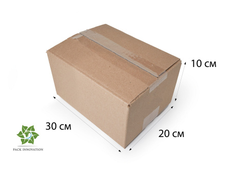 Коробка картонная, 30х20х10 см, объем 6,0 л, 100 шт. (Гофрокороб, 300х200х100 мм )