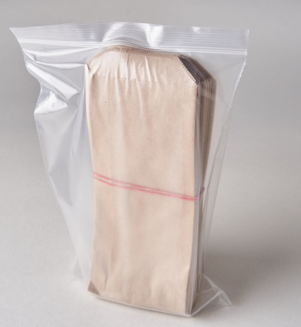 Пакет бумажный крафт коричневый для палочек и столовых приборов 220х80 мм, 100 шт.