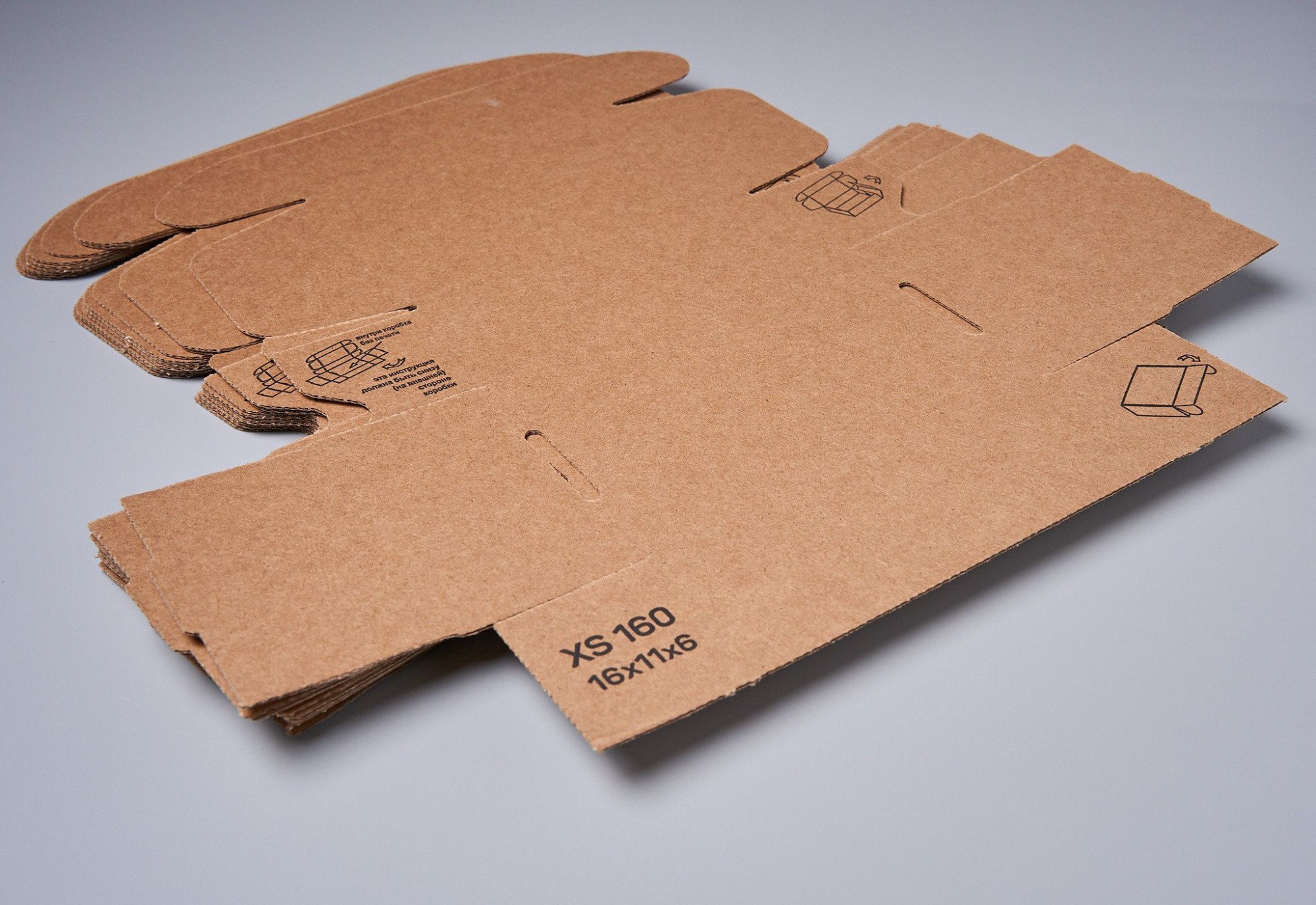 Коробка картонная самосборная, 16х11х6 см, объем 1 л, 100 шт, (Гофрокороб 160х110х60 мм, короб самосборный, почтовый).