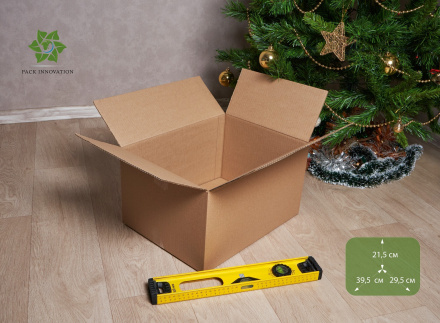 Коробка картонная, 39,5х29,5х21,5 см, объем 25 л, 20 шт. (Гофрокороб, 395х295х215 мм )