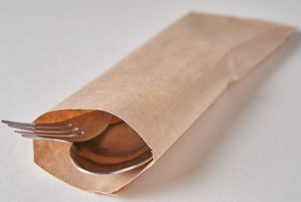 Пакет бумажный крафт коричневый для палочек и столовых приборов 220х80 мм, 100 шт.