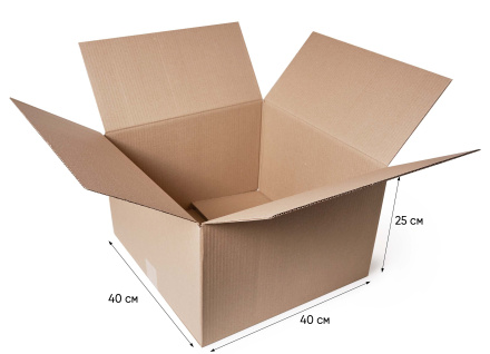 Коробка картонная, 40х40х25 см, объем 40 л, 5 шт. (Гофрокороб, 400х400х250 мм )
