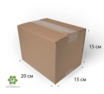 Коробка картонная, 20х15х15 см, объем 4,5 л, 50 шт. (Гофрокороб, 200х150х150 мм )
