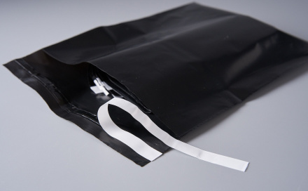 Курьерский пакет, ЧЁРНЫЙ, 190х240+40, без кармана, 50 мкм, 500 шт.