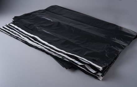 Курьерский пакет, ЧЁРНЫЙ, 600х700+40, без кармана, 50 мкм, 100 шт.