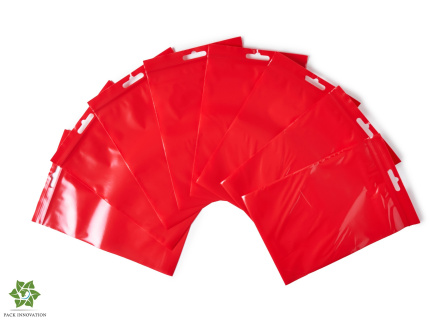 Пакет с замком Zip-Lock (Зип лок), 12х17 см, 60 мкм, с европодвесом, сверхпрочный, красный, 5000 шт.