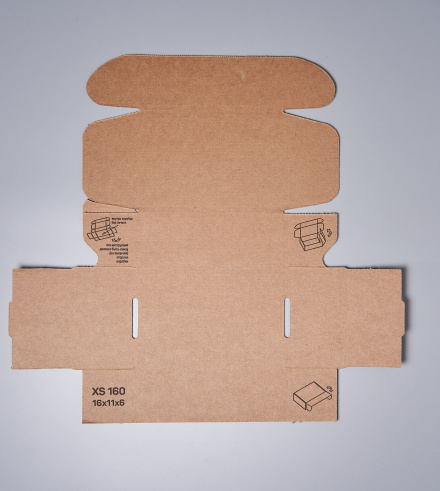 Коробка картонная самосборная, 16х11х6 см, объем 1 л, 20 шт, (Гофрокороб 160х110х60 мм, короб самосборный, почтовый).