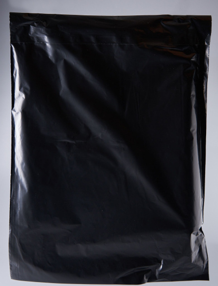 Курьерский пакет, ЧЁРНЫЙ, 340х460+40, без кармана, 50 мкм, 100 шт.