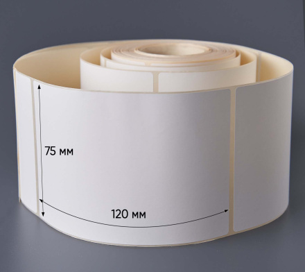 Термоэтикетки самоклеящиеся ЭКО, 75х120, 300 наклеек в рулоне, втулка 40 мм, упаковка 26 шт. (7800наклеек)