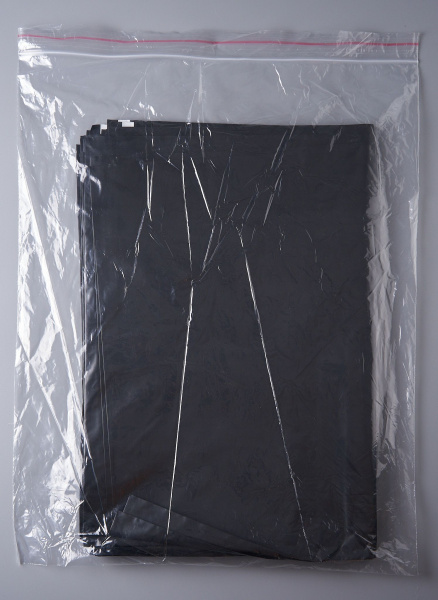 Курьерский пакет, ЧЁРНЫЙ, 400х500+40, без кармана, 50 мкм, 200 шт.