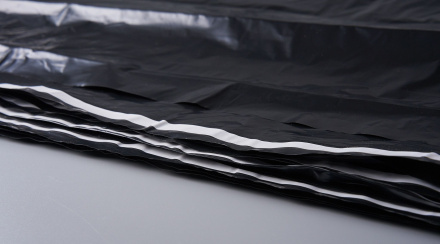 Курьерский пакет, ЧЁРНЫЙ, 600х700+40, без кармана, 50 мкм, 100 шт.