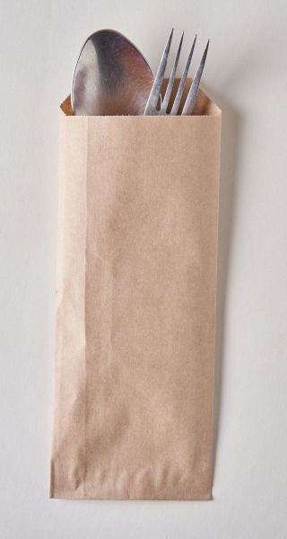 Пакет бумажный крафт коричневый для палочек и столовых приборов 220х80 мм, 100 шт.