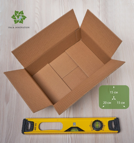 Коробка картонная, 20х15х15 см, объем 4,5 л, 25 шт. (Гофрокороб, 200х150х150 мм )