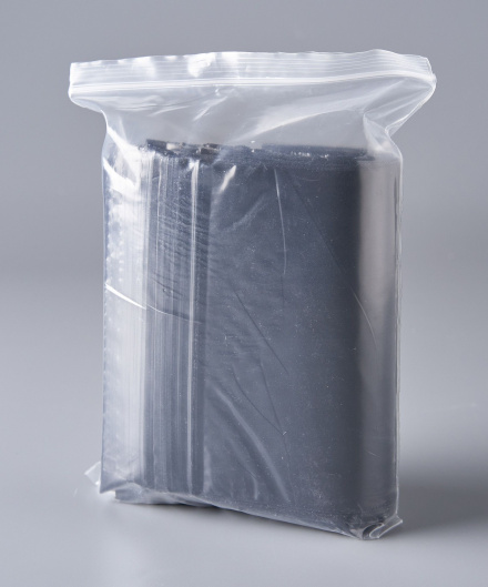 Пакет с замком Zip-Lock (Зип лок), 13х17 см, сверхпрочный, 60 мкм, черный металлик, 200 шт.