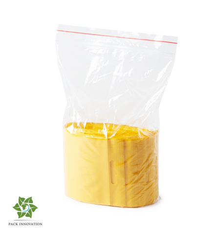 Пакет с замком Zip-Lock (Зип лок), 8х12 см, 60 мкм, с европодвесом, сверхпрочный, желтый, 100 шт.