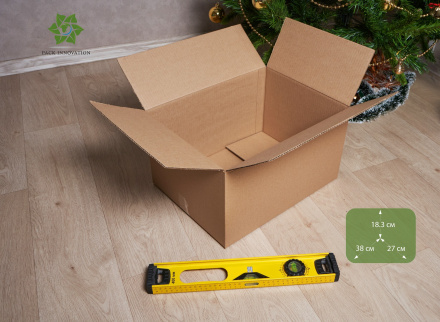 Коробка картонная, 38х27х18,3 см, объем 19 л, 10 шт. (Гофрокороб, 380х270х183 мм )
