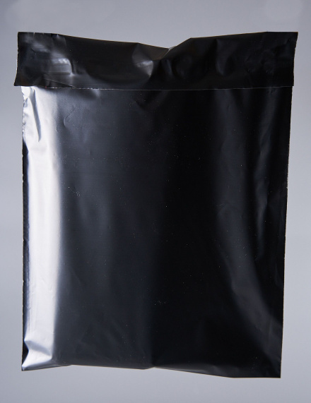 Курьерский пакет, ЧЁРНЫЙ, 190х240+40, без кармана, 50 мкм, 500 шт.