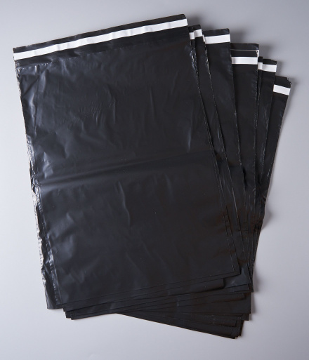 Курьерский пакет, ЧЁРНЫЙ, 300х400+40, без кармана, 50 мкм, 1000 шт.