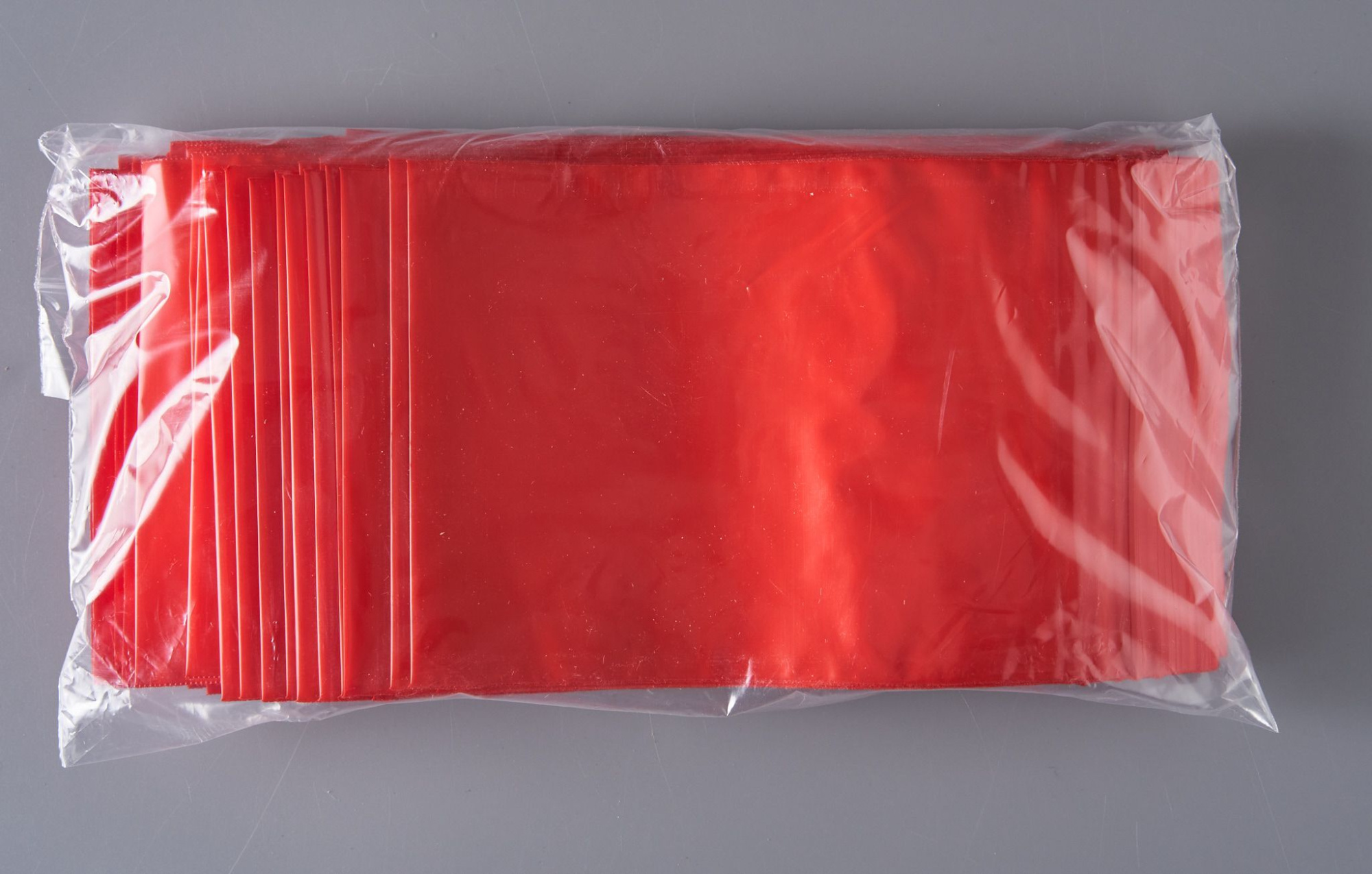 Пакет с замком Zip-Lock (Зип лок), 12х17 см, 60 мкм, сверхпрочный, красный, 200 шт.