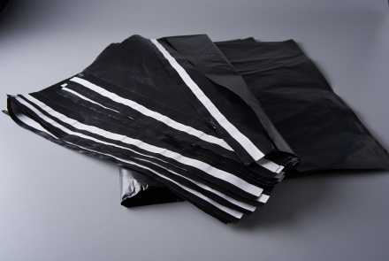 Курьерский пакет, ЧЁРНЫЙ, 400х500+40, без кармана, 50 мкм, 200 шт.