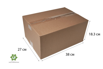 Коробка картонная, 38х27х18,3 см, объем 19 л, 10 шт. (Гофрокороб, 380х270х183 мм )
