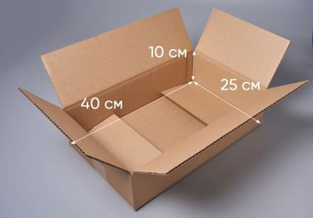 Коробка картонная, 40х25х10 см, объем 10 л, 30 шт. (Гофрокороб, 400х250х100мм )