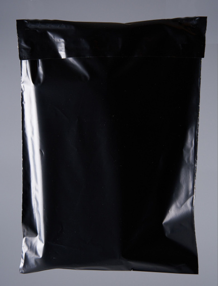 Курьерский пакет, ЧЁРНЫЙ,  170х240+40, без кармана, 50 мкм, 500 шт.