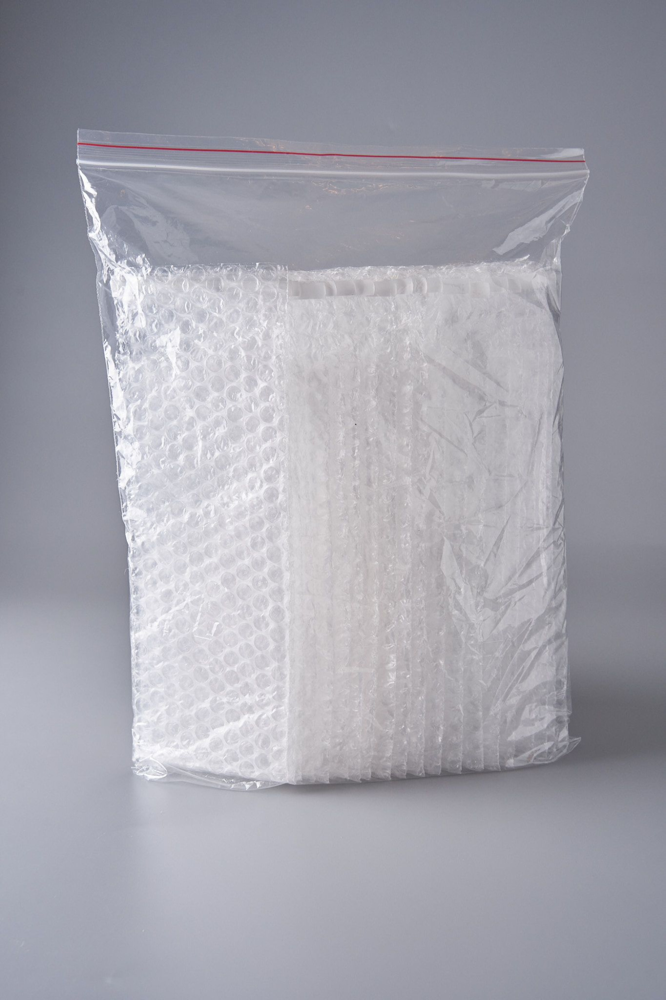 Пакет воздушно-пузырчатый (ВПП, пузырьковый, пупырчатый), 10х25+5 см, с клеевым клапаном, трехслойный, 100 шт.