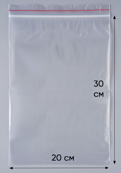 Пакет с замком ZipLock (Зип лок), 20х30 см, сверхпрочный, 60 мкм, 100шт.