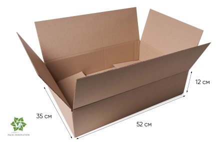 Коробка картонная, 52х35х12 см, объем 21,8 л, 40 шт. (Гофрокороб, 520х350х120 мм )