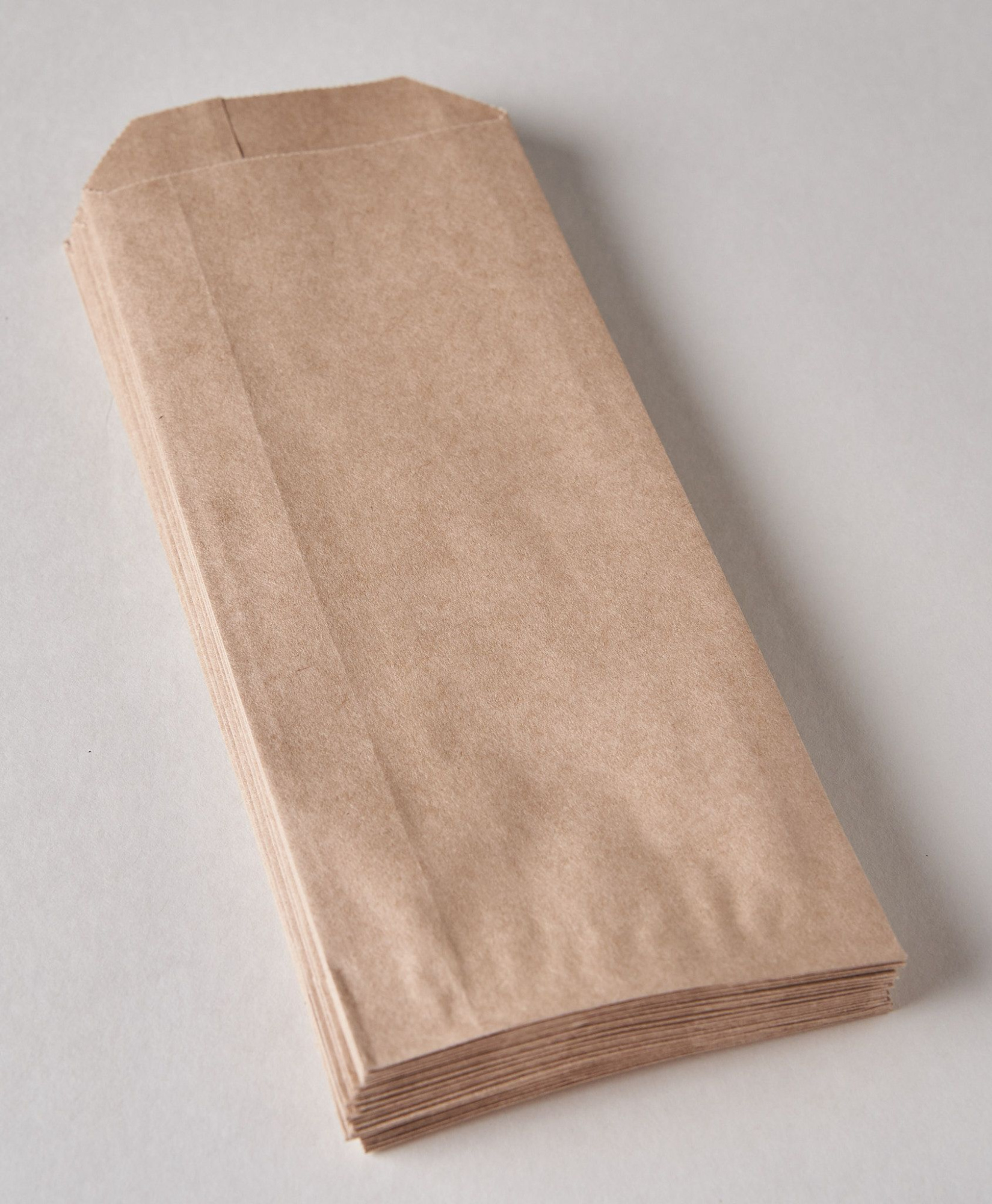 Пакет бумажный крафт коричневый для палочек и столовых приборов 220х80 мм, 100 шт.