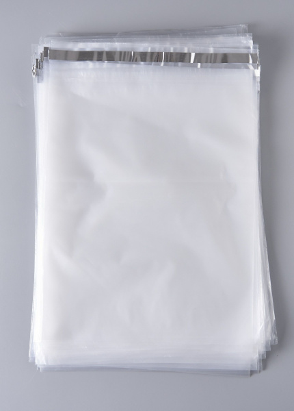 Курьерский пакет, ПРОЗРАЧНЫЙ, 250х320+40 мм, с клеевым клапаном, 30 мкм. (сейф пакет) 100 шт.