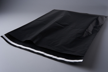 Курьерский пакет, ЧЁРНЫЙ, 400х500+40, без кармана, 50 мкм, 200 шт.