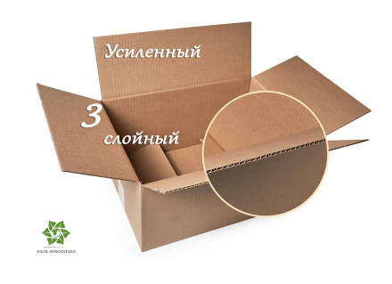 Коробка картонная, 38х27х18,3 см, объем 19 л, 10 шт. (Гофрокороб, 380х270х183 мм )