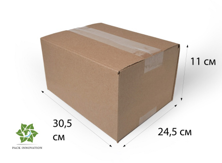 Коробка картонная, 30,5х24,5х11 см, объем 8,5 л, 25 шт. (Гофрокороб, 305х245х110 мм )