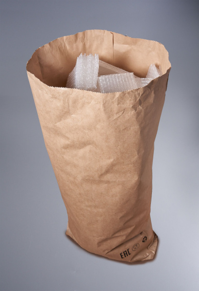 Крафт мешок бумажный трехслойный, размер 110х60х13 см, для сыпучих продуктов, 20 шт.