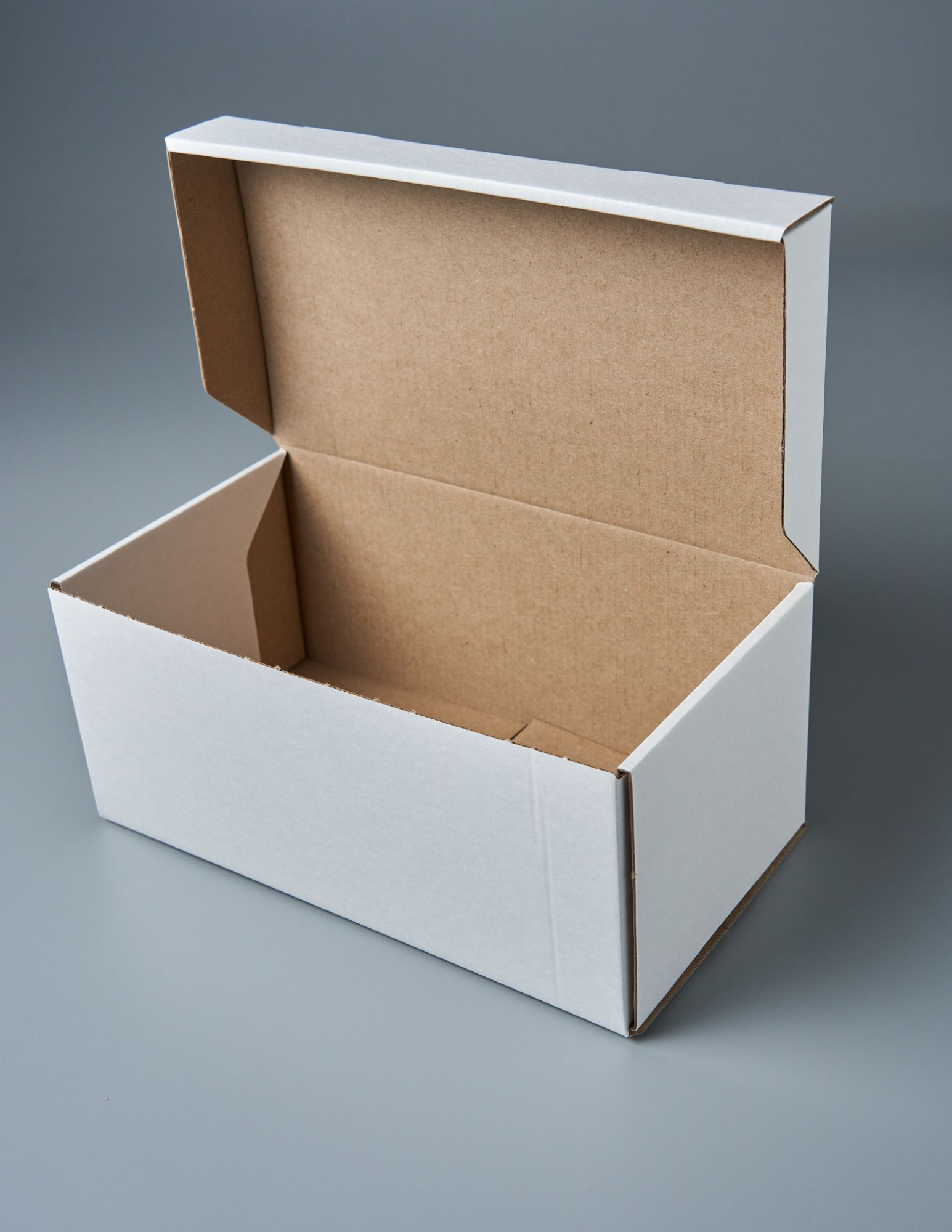 Коробка картонная самосборная 21х11.4х9.2 см, объем 2.2 л, БЕЛАЯ, 100 шт. (Гофрокороб 210х114х92 мм, короб самосборный)