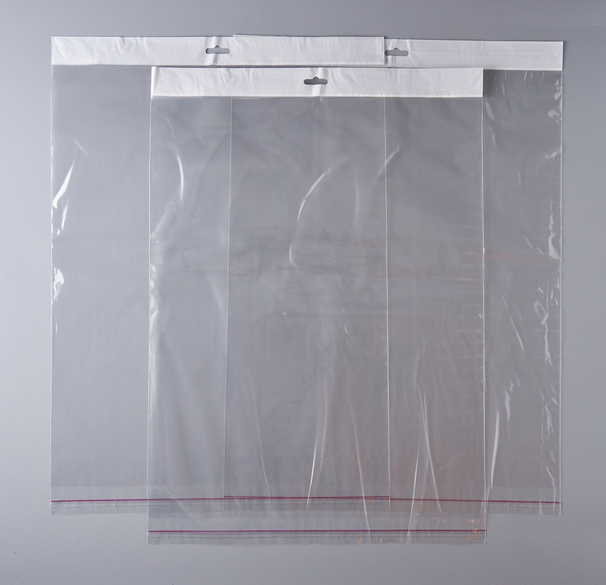 Пакет упаковочный БОПП с клеевым клапаном, 40х50+3 см, с европодвесом 3,5 см, 30 мкм, 100 шт.