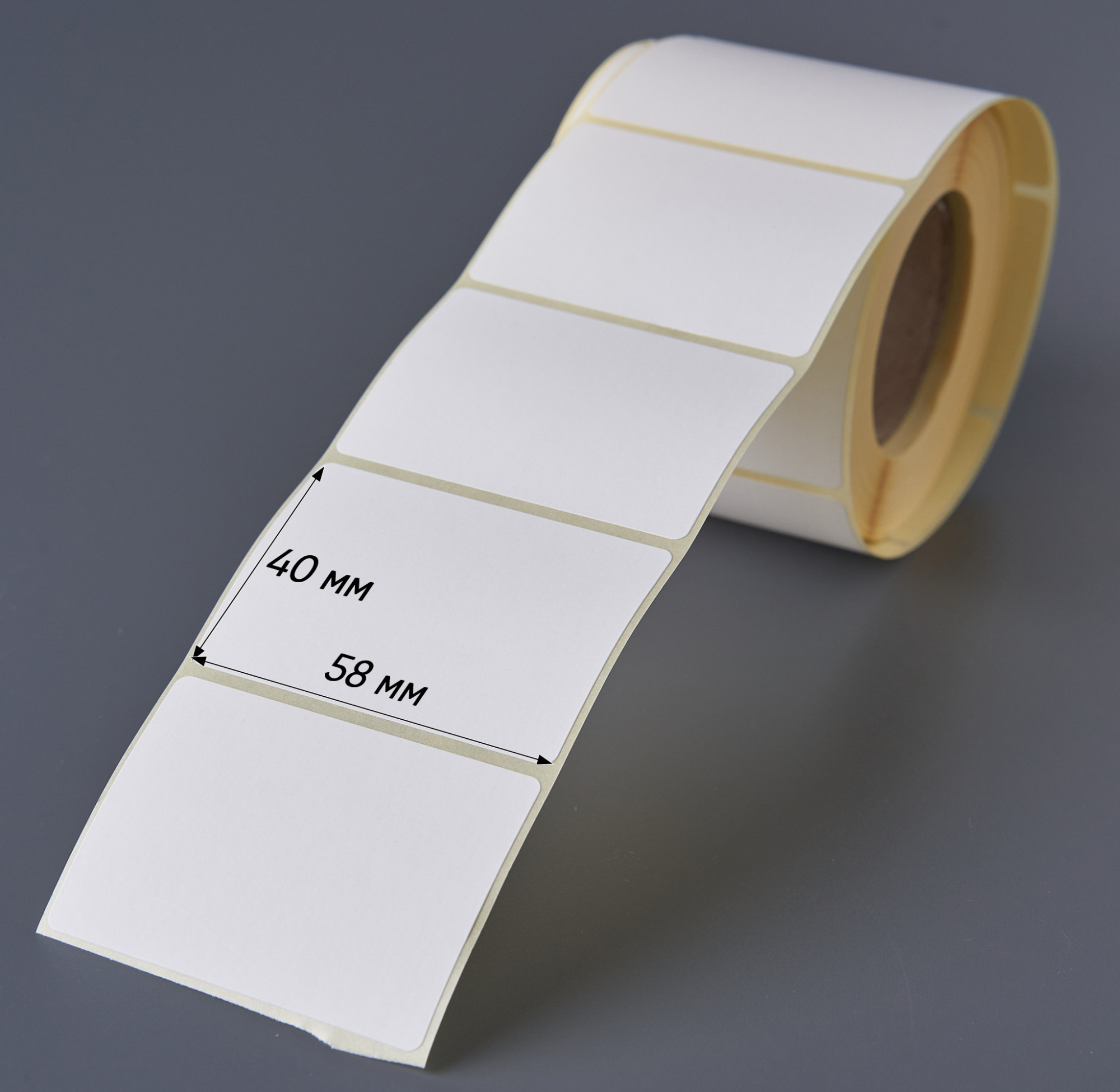 Термоэтикетки самоклеящиеся ЭКО, 58х40 мм, втулка 40 мм, 500 наклеек в ролике, упаковка 5 шт. (2500 наклеек)