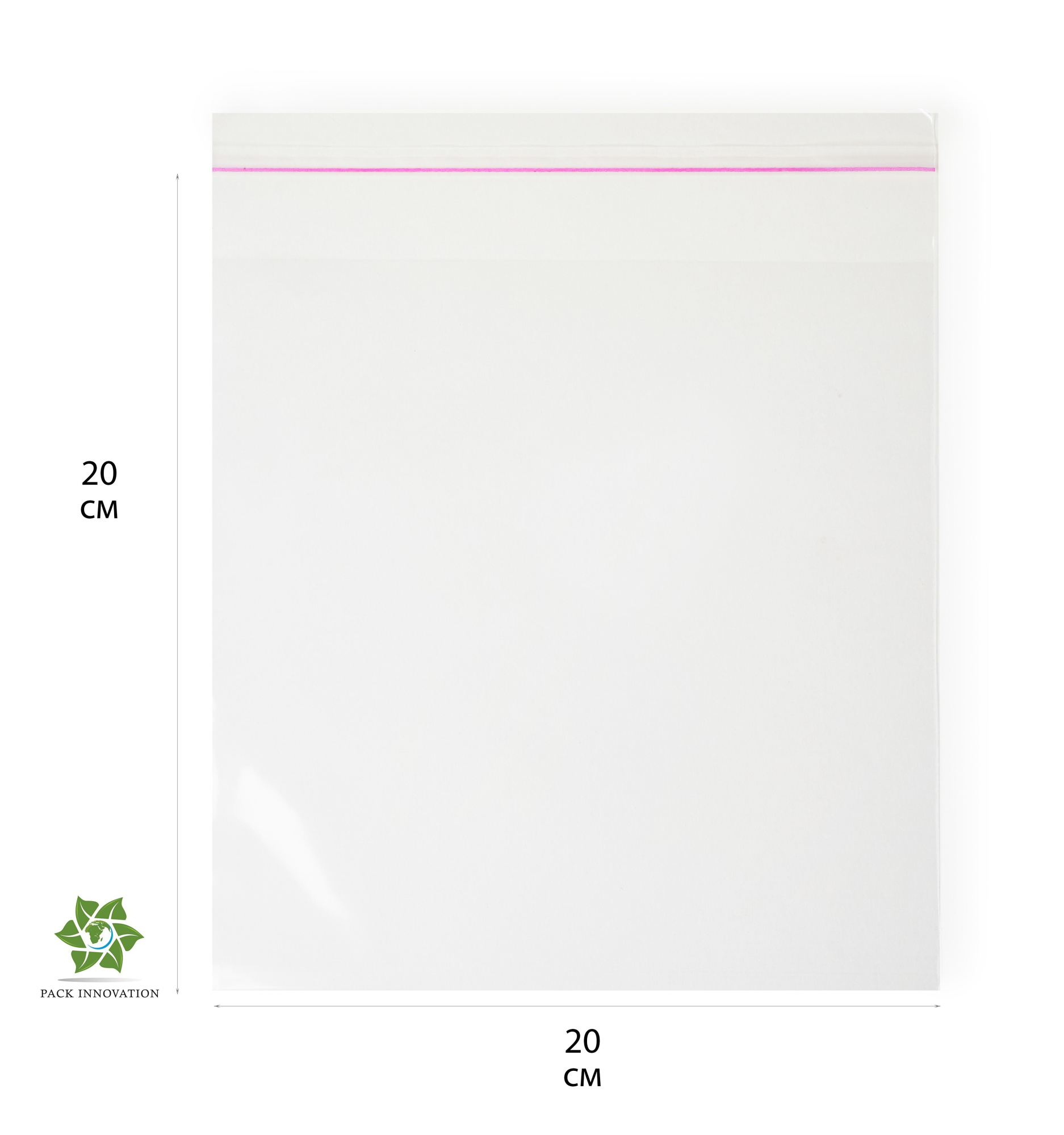 Пакет упаковочный БОПП с клеевым клапаном, 20х20+4 см, 30 мкм, 500 шт.