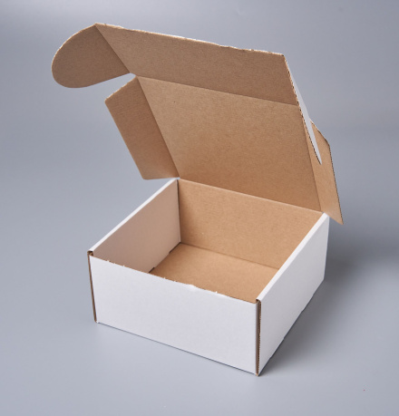 Коробка картонная самосборная, 17.5х17х8.5 см, объем 2,5 л, БЕЛАЯ 100 шт (Гофрокороб 175х170х85 мм, короб самосборный).