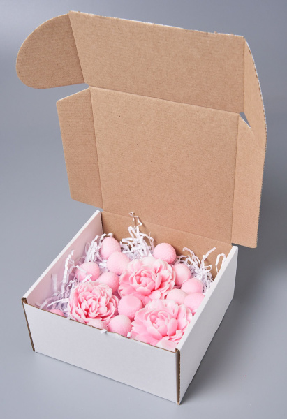 Коробка картонная самосборная, 17.5х17х8.5 см, объем 2,5 л, БЕЛАЯ 50 шт. (Гофрокороб 175х170х85 мм, короб самосборный).