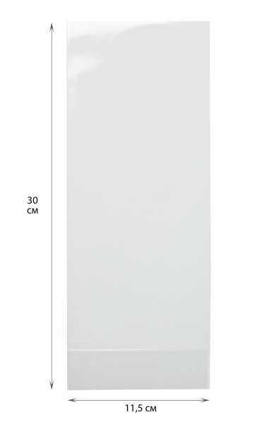 Пакет упаковочный БОПП, 11,5х30 см, с донной складкой 3,5+3,5 см, ультрапрочный, 40 мкм, 200 шт.