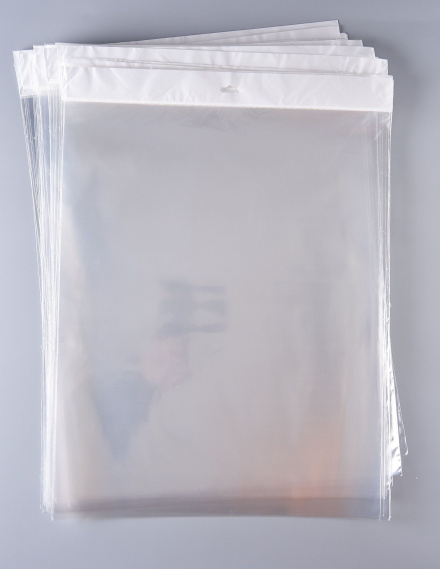 Пакет упаковочный БОПП с клеевым клапаном, 40х50 см, с европодвесом 4 см, ПОД ЗАПАЙКУ ! 30 мкм, 100 шт.