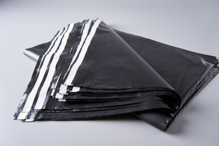 Курьерский пакет, ЧЁРНЫЙ, 340х460+40, без кармана, 50 мкм, 100 шт.