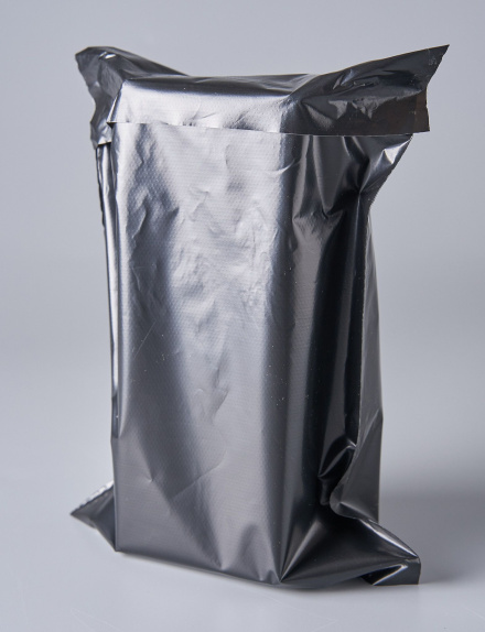 Курьерский пакет, ЧЁРНЫЙ, 150х210+40, без кармана, 50 мкм, 300 шт.